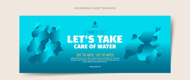 Bezpłatny wektor gradientowy szablon okładki mediów społecznościowych na światowy dzień wody