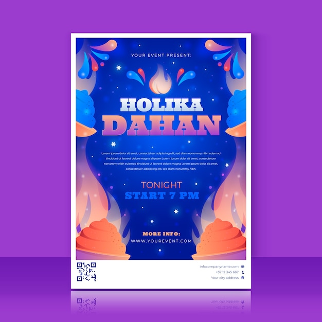 Gradientowy szablon plakatu pionowego holika dahan