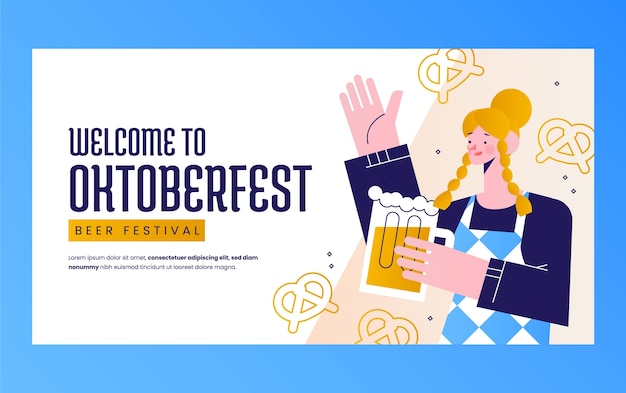 Gradientowy Szablon Postu W Mediach Społecznościowych Na Obchody Oktoberfest