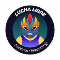 Bezpłatny wektor gradientowy szablon projektu logo wrestlingu