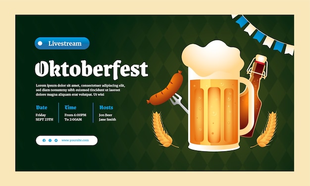 Bezpłatny wektor gradientowy szablon seminarium internetowego na festiwal oktoberfest