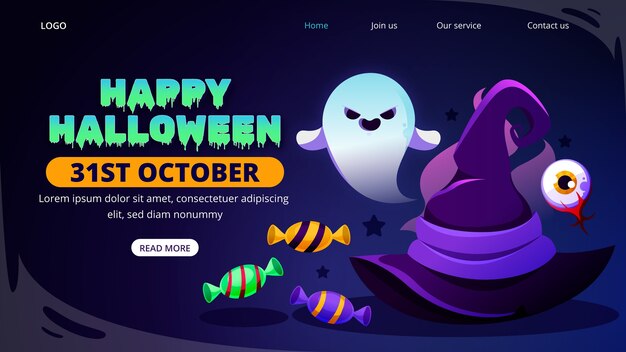 Gradientowy Szablon Strony Docelowej Halloween