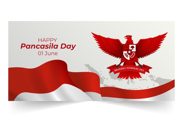 Bezpłatny plik Wektor gradientowy szablon transparentu pancasila day