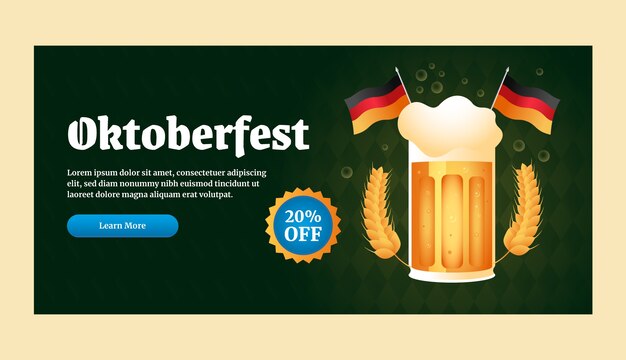 Bezpłatny wektor gradientowy szablon transparentu sprzedaży na festiwal oktoberfest