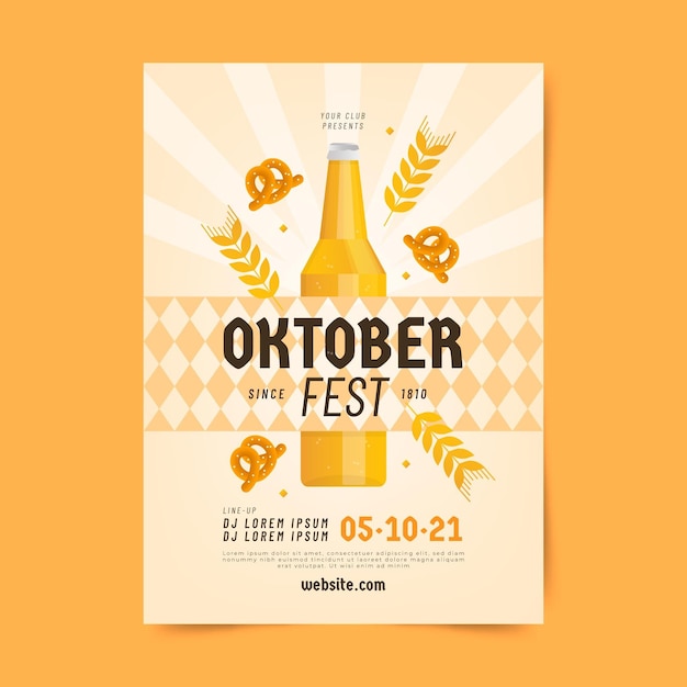 Gradientowy Szablon Ulotki Pionowej Oktoberfest