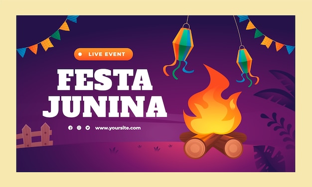 Gradientowy Szablon Webinarium Festas Juninas