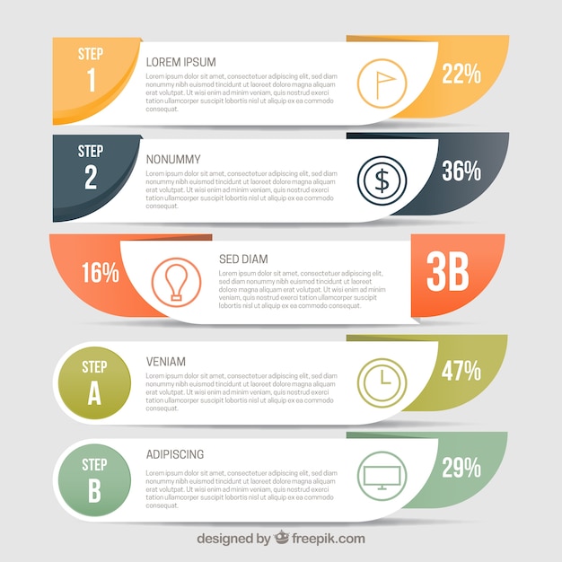 Graficzne Kroki Banery Dla Infografiki