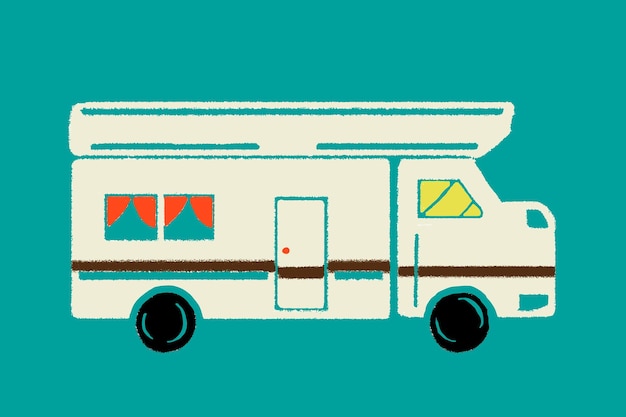 Bezpłatny wektor grafika pojazdu vintage caravan do transportu