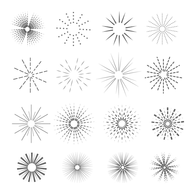 Grawerowanie Ręcznie Rysowanej Kolekcji Sunburst