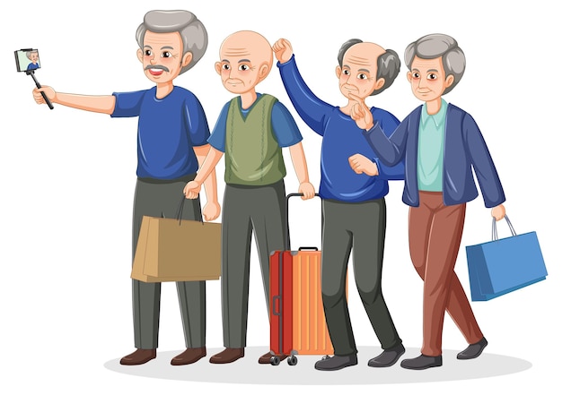 Bezpłatny wektor grupa starszych ludzi