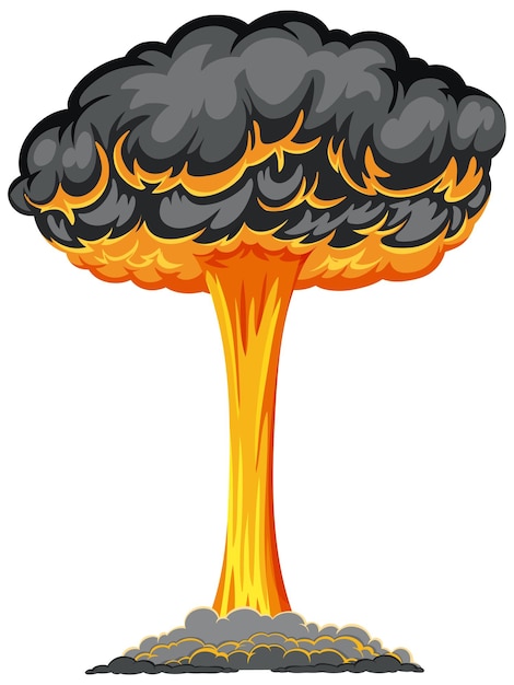 Bezpłatny wektor grzybowa chmura bomby atomowej