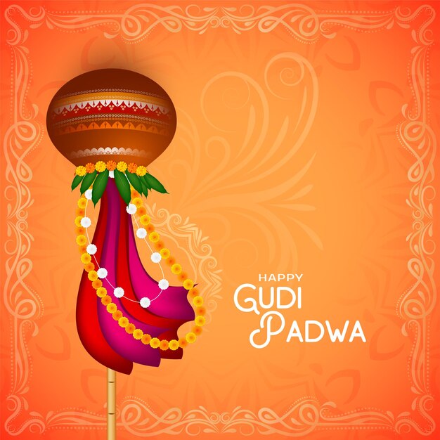 Gudi Padwa kulturowe indyjskie święto pozdrowienia tło