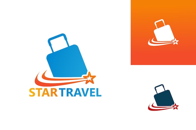 Gwiazda podróży logo szablon wektor projektu, godło, koncepcja projektu, kreatywny symbol, ikona