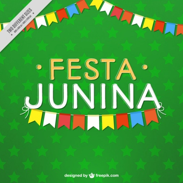 Bezpłatny wektor gwiazdy zielonym tle festa junina