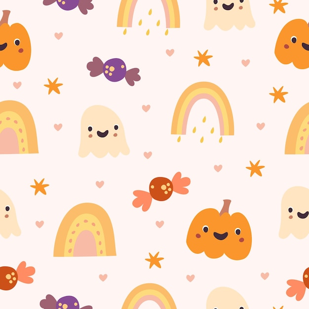 halloween elementy bez szwu wzór