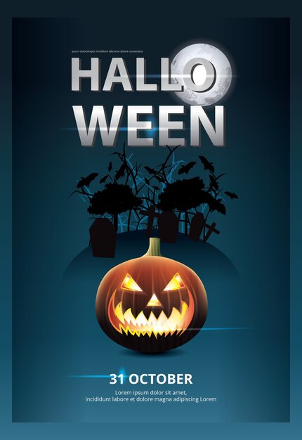 Halloween plakat szablon projektu ilustracji