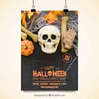 Bezpłatny wektor halloween straszny plakat imprezy