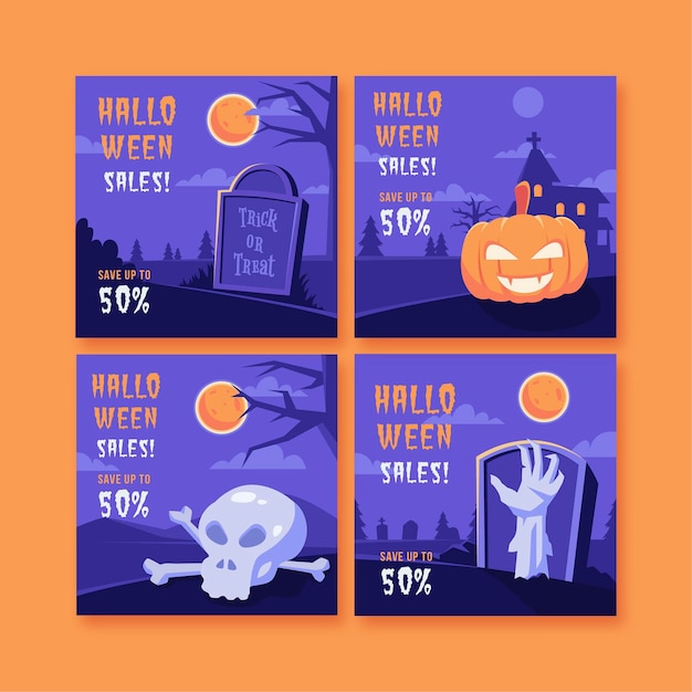 Halloweenowa Kolekcja Postów Na Instagramie