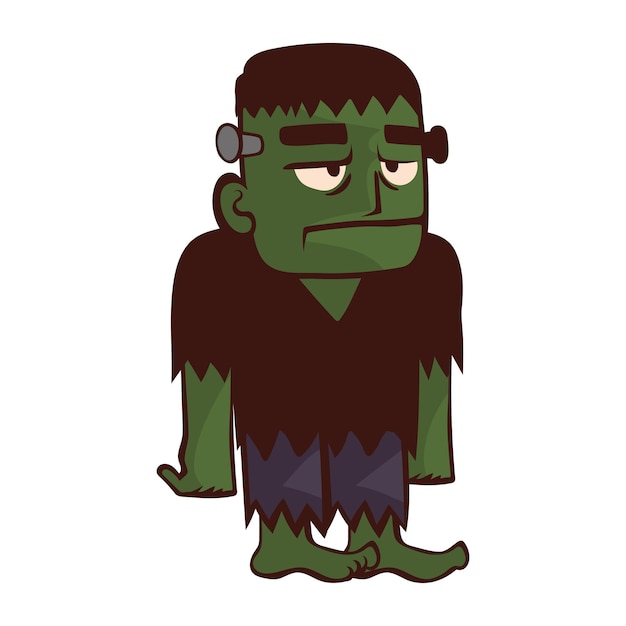 halloweenowa postać Frankensteina na białym tle ilustracja
