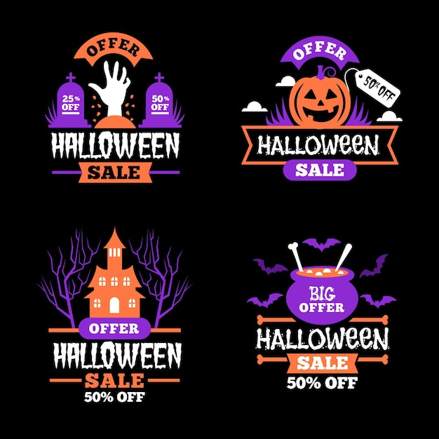 Halloweenowy Motyw Kolekcji Odznak Sprzedaży