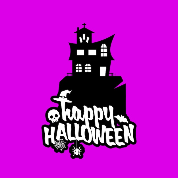 Bezpłatny wektor halloweenowy projekt z typografii i światła tła wektorem