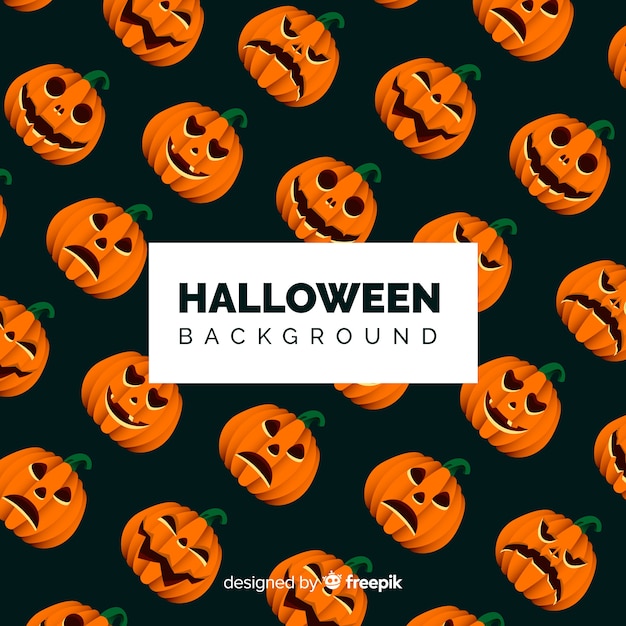 Bezpłatny wektor halloweenowy tło wzór w płaskim desing