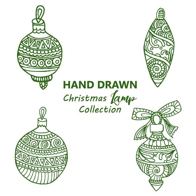 Hand Drawn Christmas Lamps Background