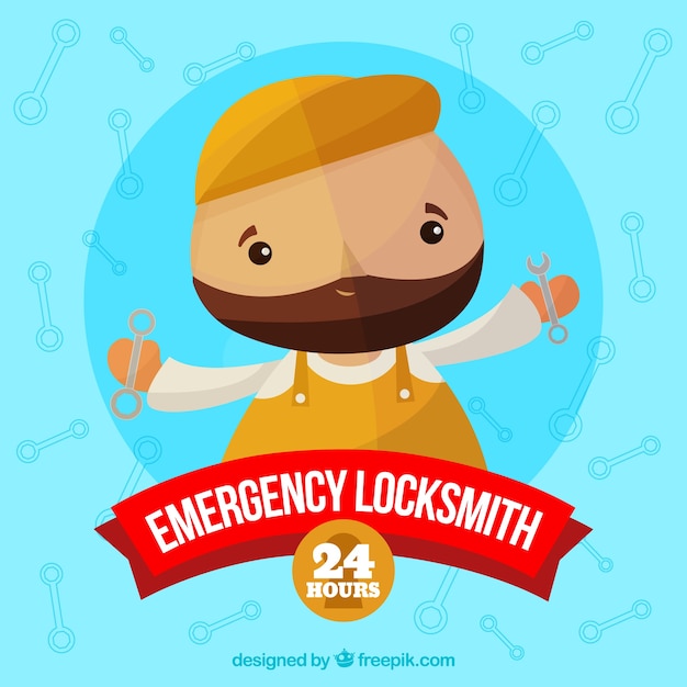 Hand Drawn Locksmith Character