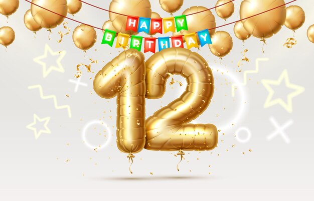 Happy birthday years rocznica urodzin osoby balony w postaci liczb