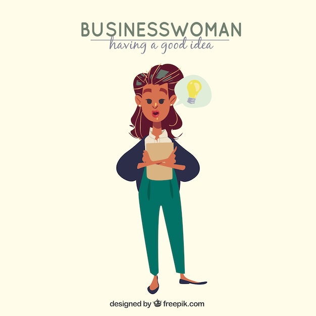 Happy Businesswoman O Dobry Pomysł