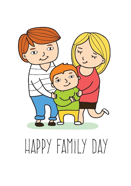 Bezpłatny wektor happy family day card