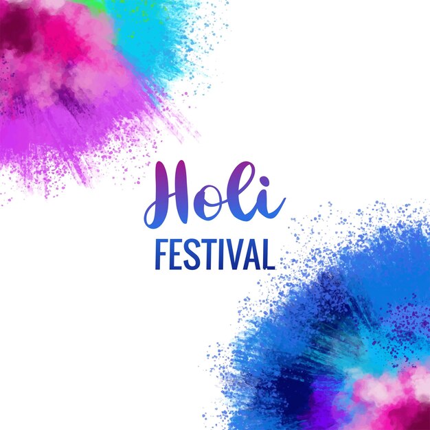 Happy holi indian wiosenny festiwal kolorów projekt karty z pozdrowieniami