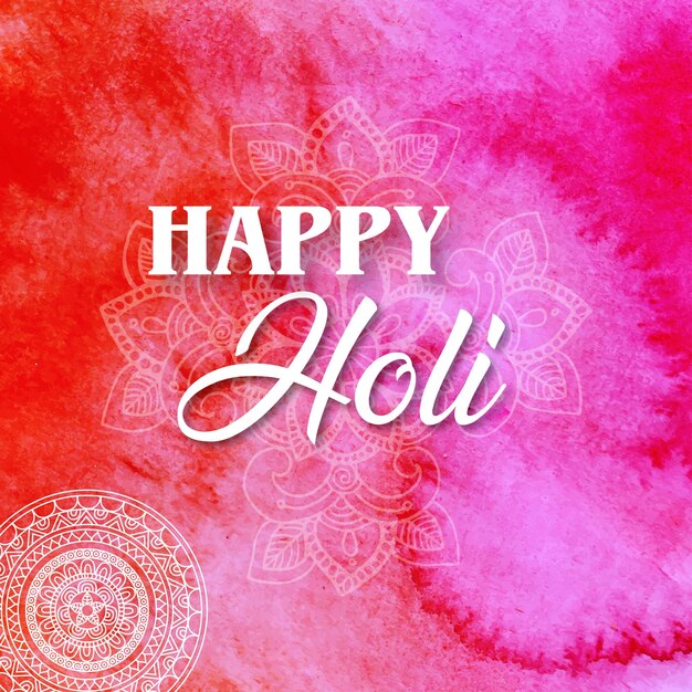 Happy Holi Pozdrowienia Fioletowy Czerwony Kolorowy Indyjski Hinduizm Festiwal Social Media Tło
