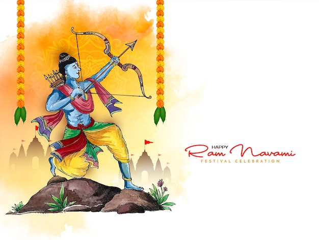 Happy Ram Navami Festival Celebracja Religijnego Projektu Tła