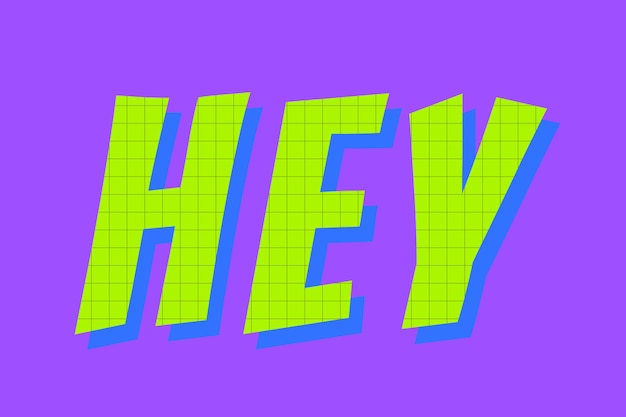 Hej słowo kolorowy typografia wektor