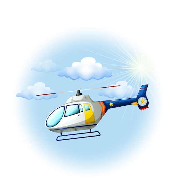 Bezpłatny wektor helikopter na niebie