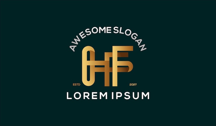 Bezpłatny plik Wektor hf początkowe luksusowe retro vintage gradientowe logo