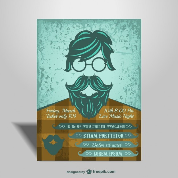 Hipster Plakat W Stylu Koncertu