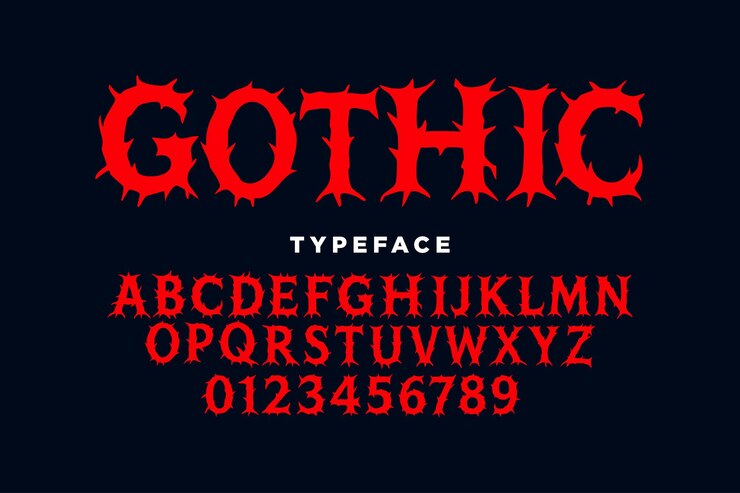 Bezpłatny plik Wektor horror gotycki projekt alfabetu