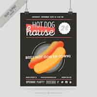 Bezpłatny wektor hot dog poster