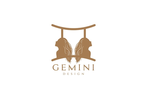 Hot sexy twin gemini woman girl lady silhouette dla bar nightclub strip logo design vector