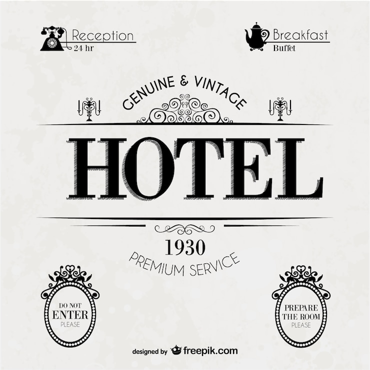 Bezpłatny plik Wektor hotel retro wektora napis