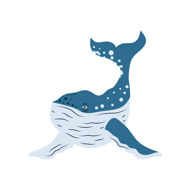 Bezpłatny wektor humpback sealife charakter izolowana ikona