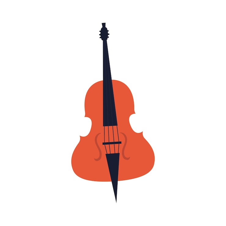 Bezpłatny plik Wektor ikona instrumentu jazzowego wiolonczela na białym tle