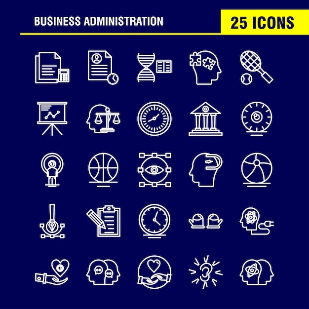Ikona linii administracji biznesu