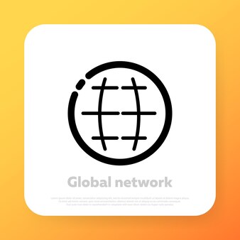 Ikona linii globalnej sieci. sieć społeczna. globalna technologia. ikona linii wektor dla biznesu i reklamy