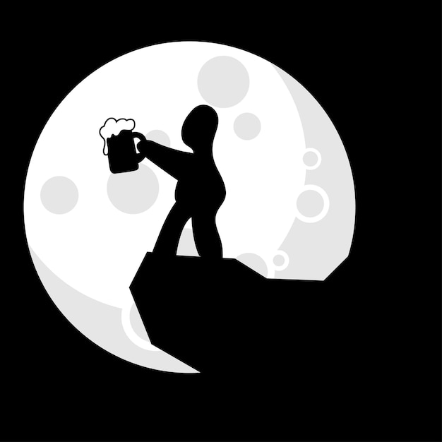 Bezpłatny wektor ikona projektowania logo człowieka i piwa