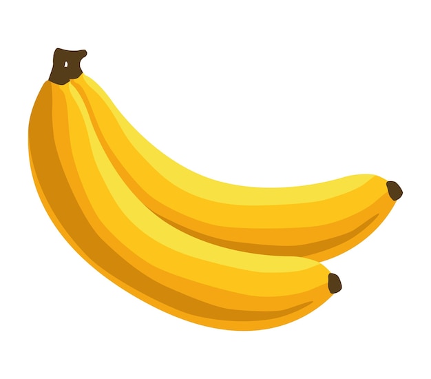 Bezpłatny wektor ikona świeżych owoców banana na białym tle projekt