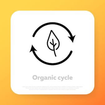 Ikona znacznika organicznego. zdrowy organiczny naturalny bio eko dobry produkt. ikona linii wektor dla biznesu i reklamy