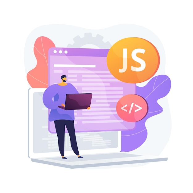 Bezpłatny wektor ilustracja abstrakcyjna koncepcja javascript